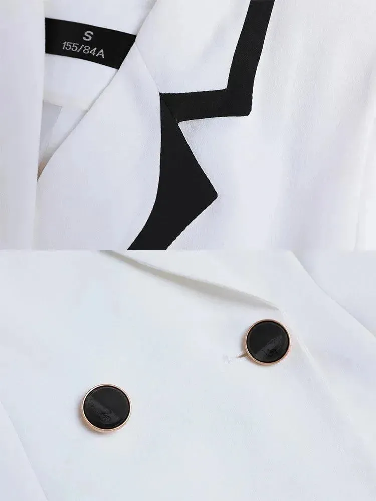 Chic Formal Women Pant Suit. Double Breasted Suit