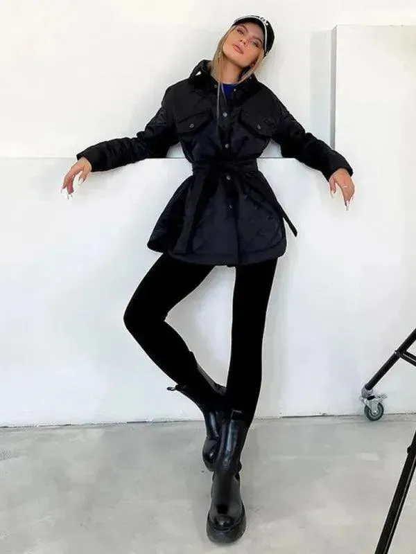 Chic Loose Women's Quilted Shirt Jacket