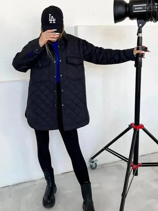 Chic Loose Women's Quilted Shirt Jacket