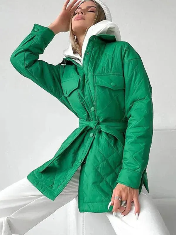 Chic Loose Women's Quilted Shirt Jacket