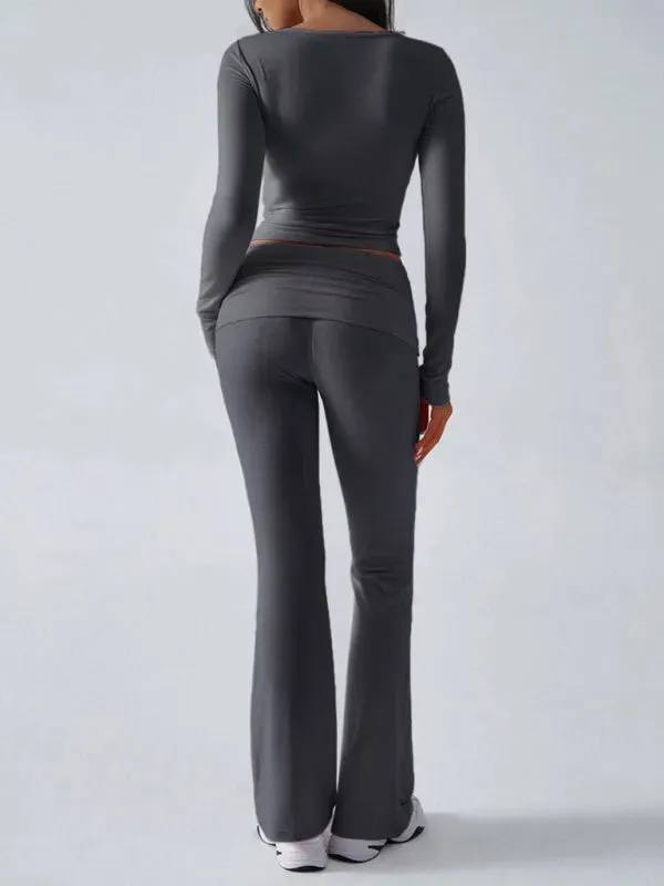 Chic Women Casual Jersey Two-Piece Set