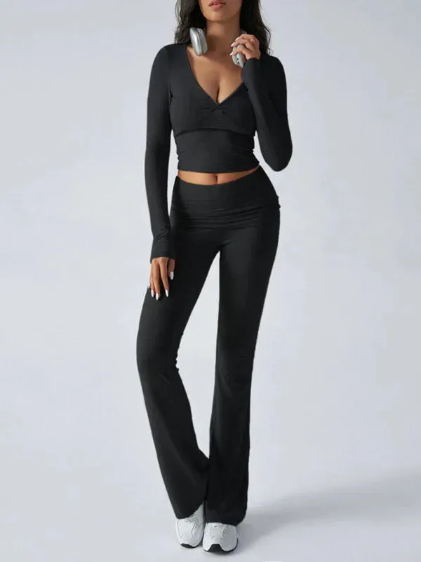Chic Women Casual Jersey Two-Piece Set
