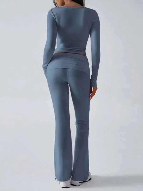 Chic Women Casual Jersey Two-Piece Set