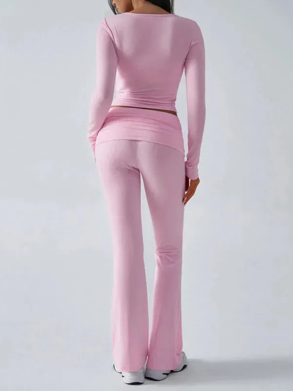 Chic Women Casual Jersey Two-Piece Set