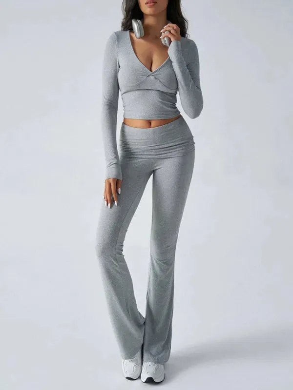 Chic Women Casual Jersey Two-Piece Set