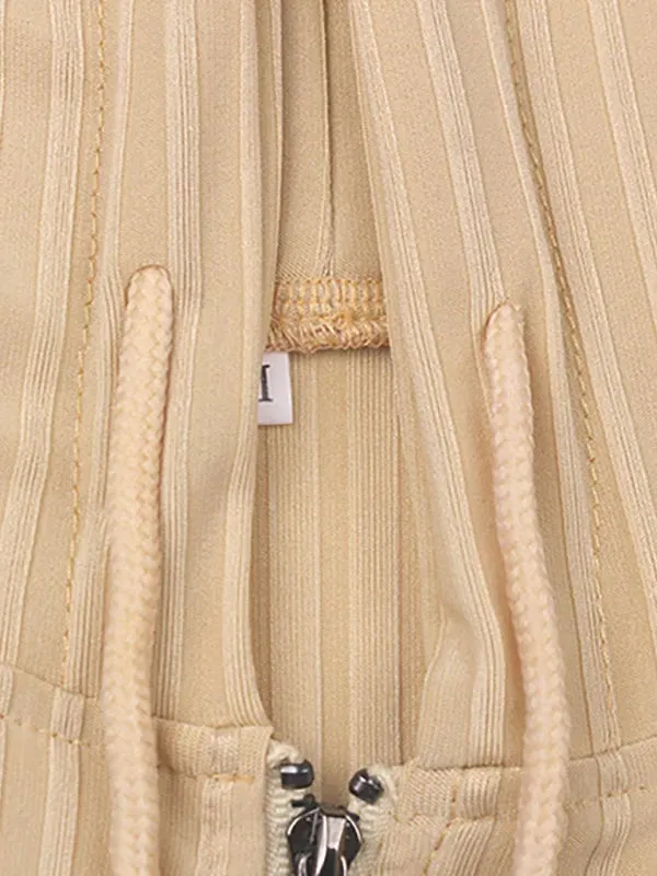 Chic Women Casual Knit Two-Piece Jogger Set