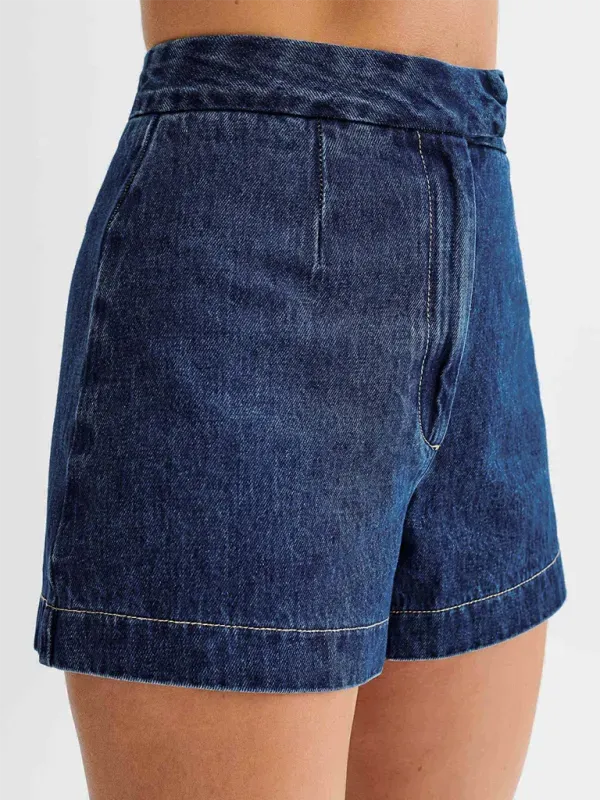 Chic Women Casual Sleeveless Denim Shorts Set