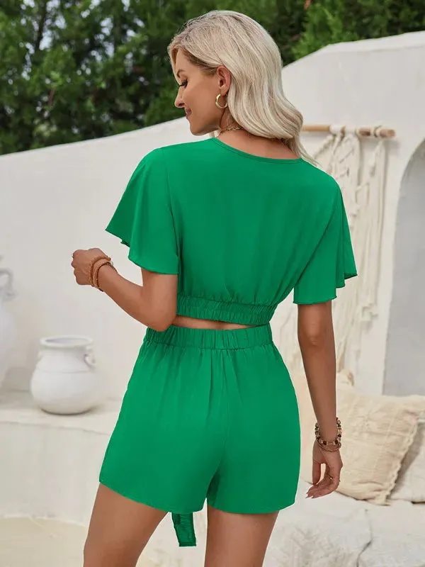 Chic Women Casual Two-Piece Shorts Set