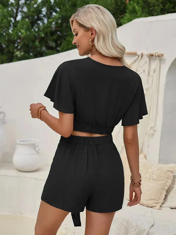 Chic Women Casual Two-Piece Shorts Set