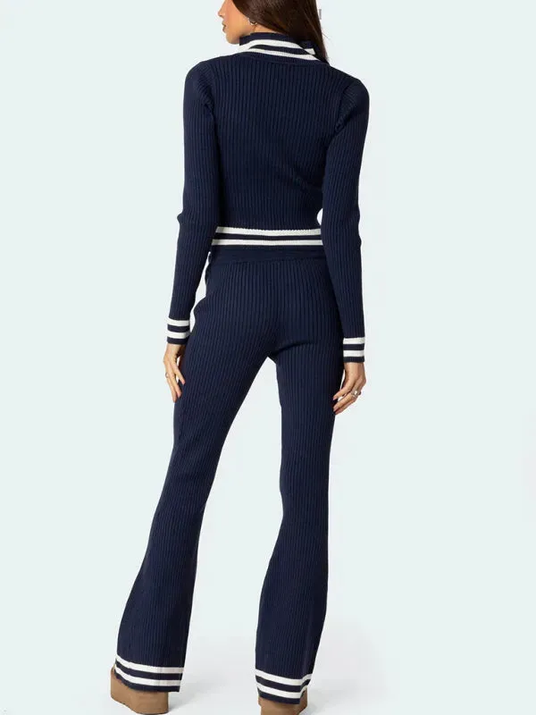 Chic Women Casual Wide-Leg Two-Piece Set