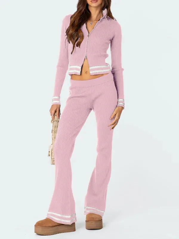 Chic Women Casual Wide-Leg Two-Piece Set