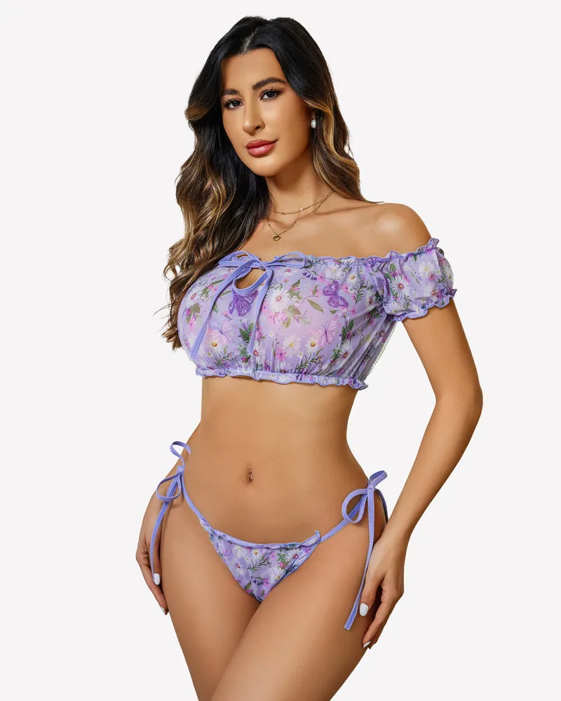 Christmas Lingerie Bra and Panty Set
