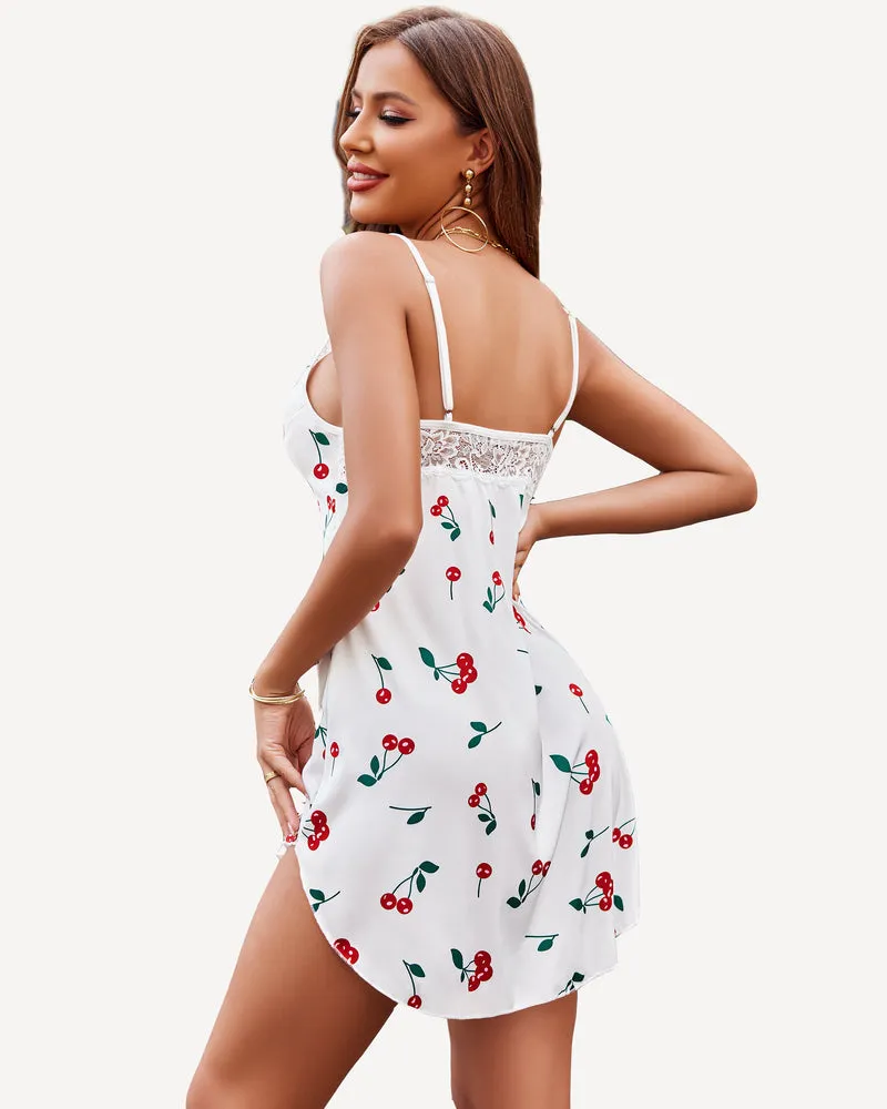 Christmas Satin Lace Full Slip Dress