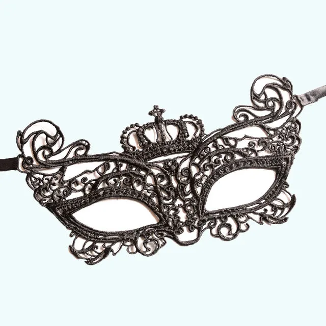 Cosplay Party Sexy Costumes Sexy Lingerie Hot Erotic Baby Doll Sexy Lingerie for Women Female Hollow Out Black Lace Mask 1/2pcs