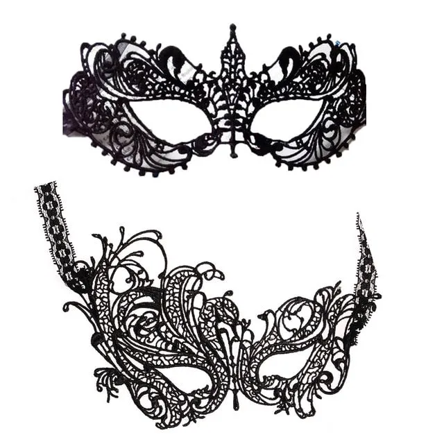 Cosplay Party Sexy Costumes Sexy Lingerie Hot Erotic Baby Doll Sexy Lingerie for Women Female Hollow Out Black Lace Mask 1/2pcs