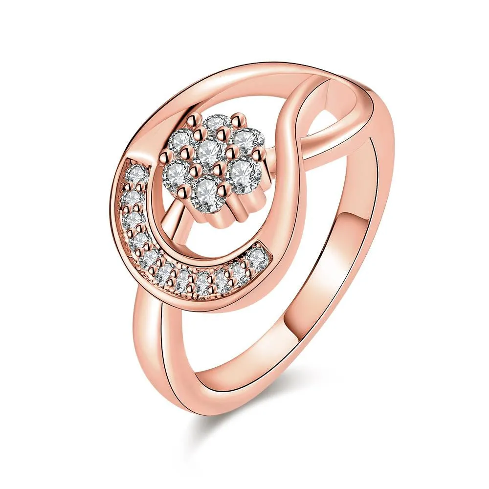 exo 18K Gold Plated rings crystal flower anel masculino Elegant SKGR 65 ELY