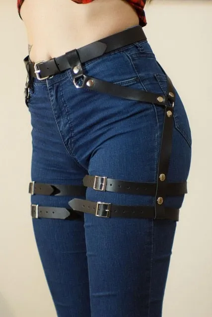 Leather Leg Garter Body Strap Harness Belt Bridal Garters Belts For Women's Lingerie Sex Body Sexy Costumes Suspender Erotic