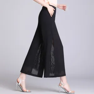 Lightweight simple wide-leg pants