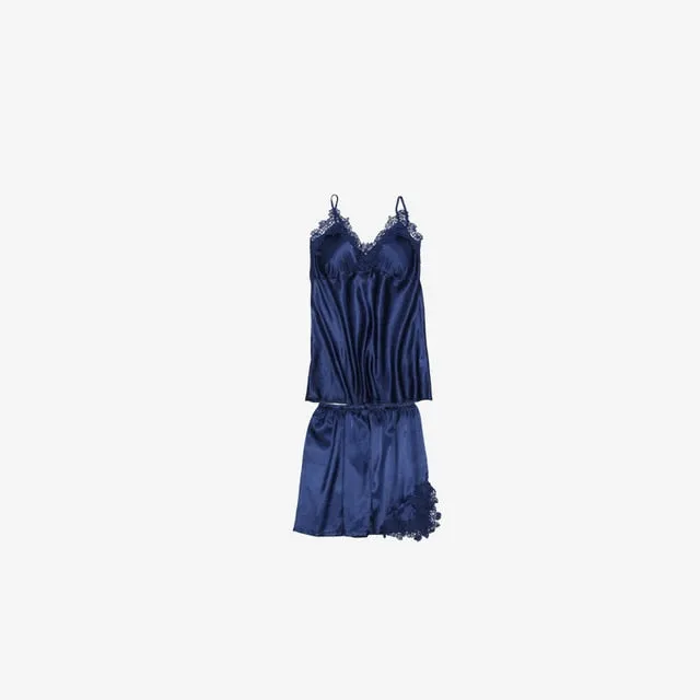 New Women Satin Sleepwear Fashion Nightgowns Imitation Ice Silk Sleepwear Dresses Night Dress Women's Sexy Lingerie Nightdresses