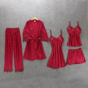 New Women Satin Sleepwear Fashion Nightgowns Imitation Ice Silk Sleepwear Dresses Night Dress Women's Sexy Lingerie Nightdresses