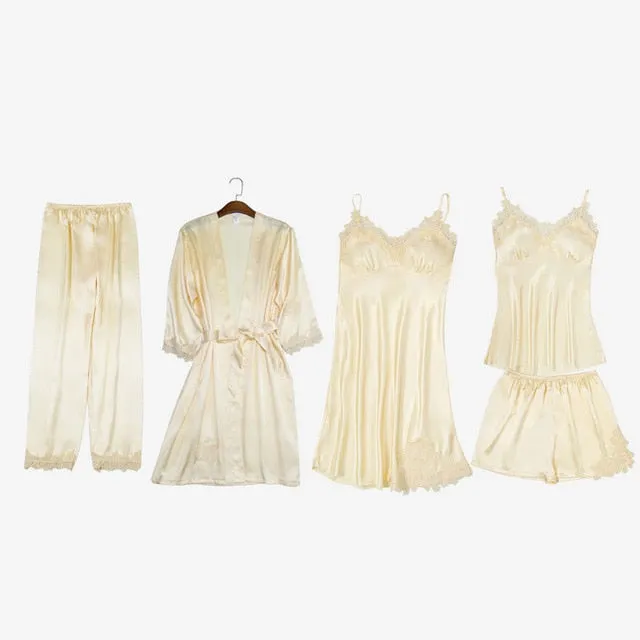 New Women Satin Sleepwear Fashion Nightgowns Imitation Ice Silk Sleepwear Dresses Night Dress Women's Sexy Lingerie Nightdresses