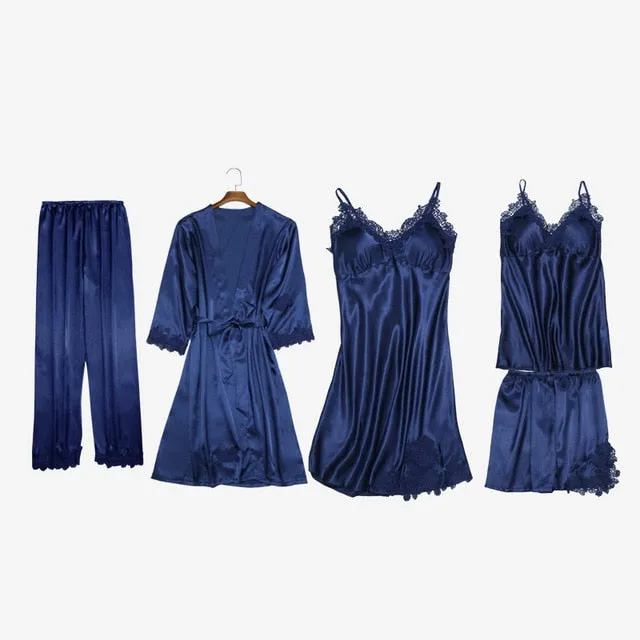 New Women Satin Sleepwear Fashion Nightgowns Imitation Ice Silk Sleepwear Dresses Night Dress Women's Sexy Lingerie Nightdresses