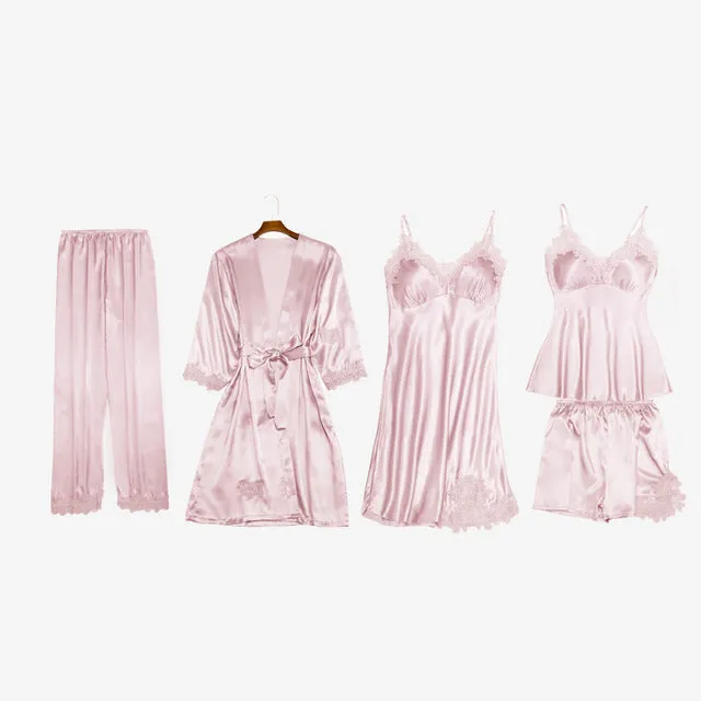 New Women Satin Sleepwear Fashion Nightgowns Imitation Ice Silk Sleepwear Dresses Night Dress Women's Sexy Lingerie Nightdresses