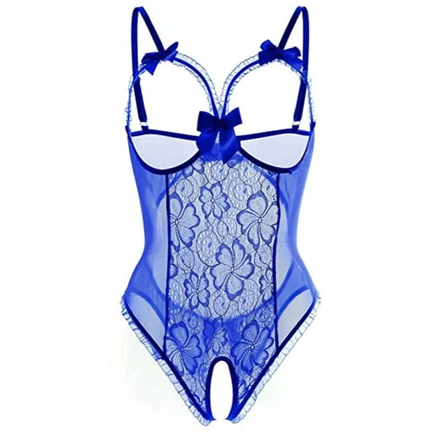 Plus Size S M L XL 2XL Open Bra Open Crotch Women Lace Sexy Lingerie Hot Transparent Babydoll Dress Erotic Costumes