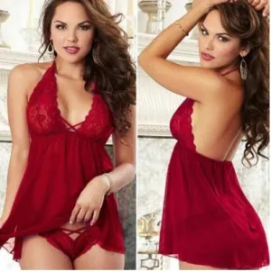 Plus Size Women Sexy Lingerie Lace Babydoll Porno Sex Underwear Dress Transparent Haltter Erotic Lingerie Sexy Exotic Costumes
