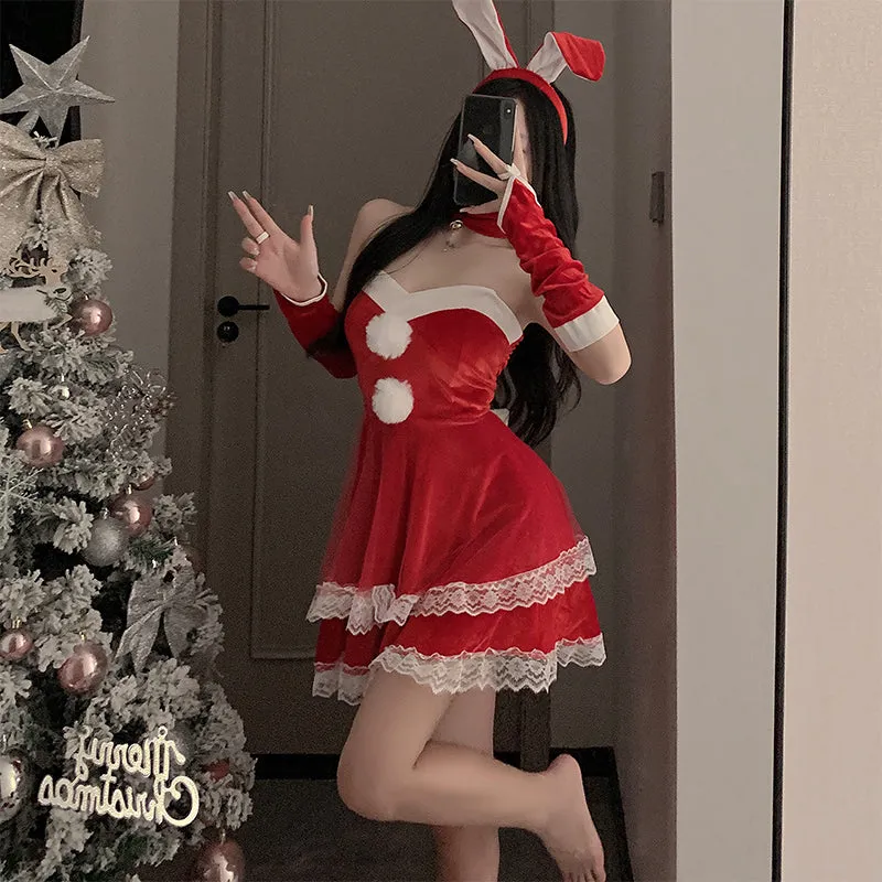 SD-6219  Sweet bunny girl Christmas outfit cute plush sexy suspenders sexy lingerie slim uniform suit