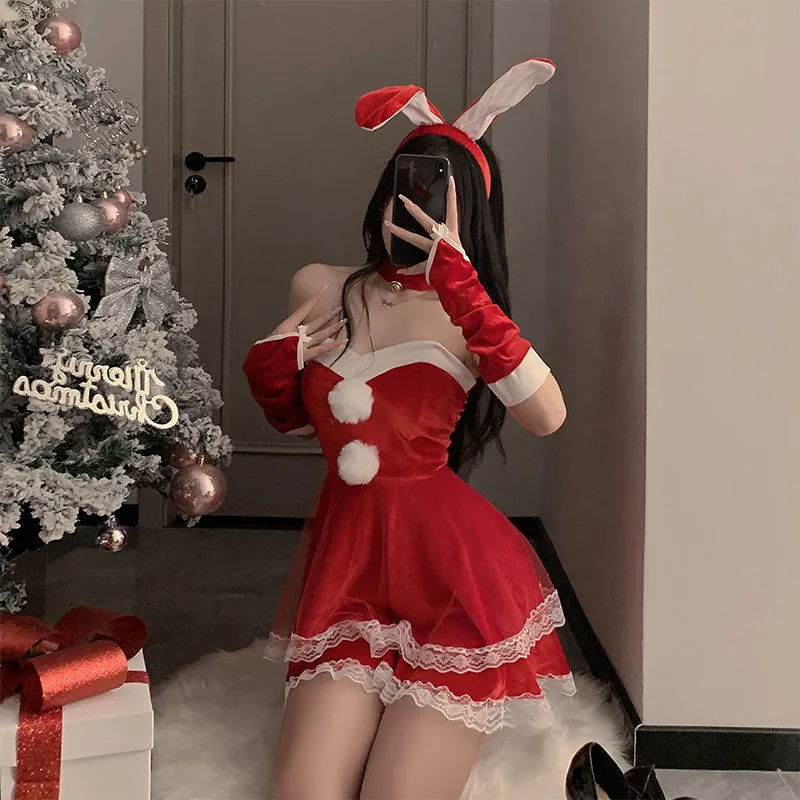 SD-6219  Sweet bunny girl Christmas outfit cute plush sexy suspenders sexy lingerie slim uniform suit