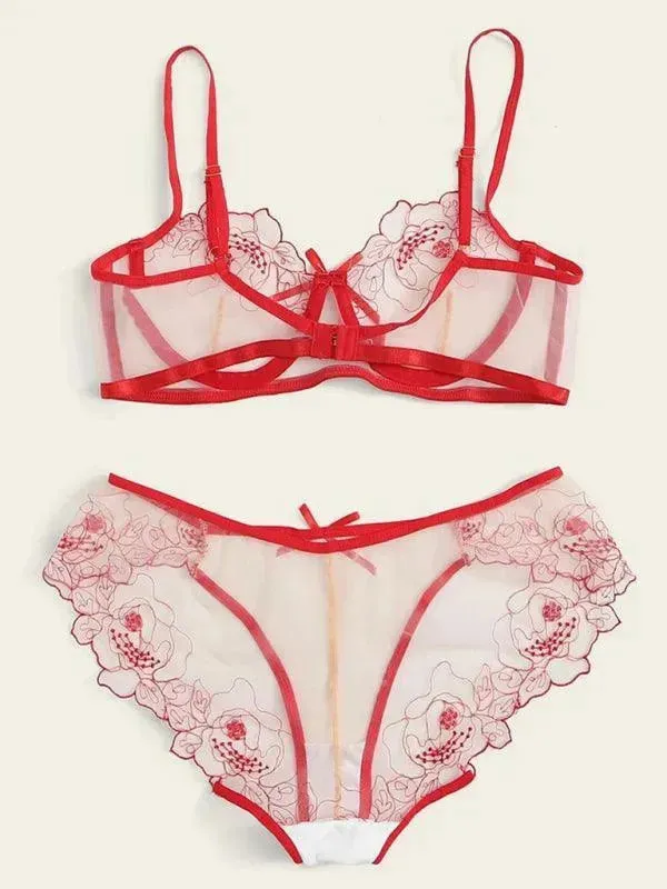Sexy Lingerie Love Three-Point Bralette Set