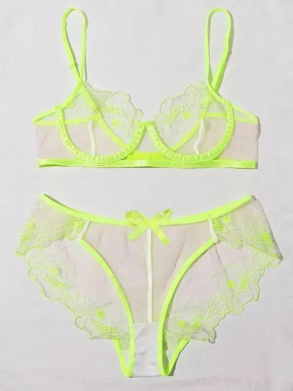 Sexy Lingerie Love Three-Point Bralette Set