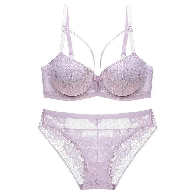 TERMEZY Brand Underwear Women Bras Lace Lingerie set Embroidery Sexy Lingerie Push-Up Bra Set Underwear