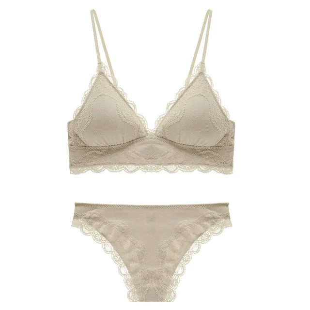 TERMEZY New Stripes Cotton Underwear Set Fashion Bra Set Sexy Lingerie Romantic Temptation bralette top Women Underwear Black