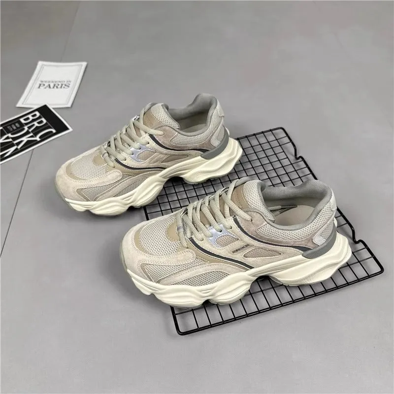 Thick Bottom Color Matching Paris Dad Shoes Lightweight Exercise Casual