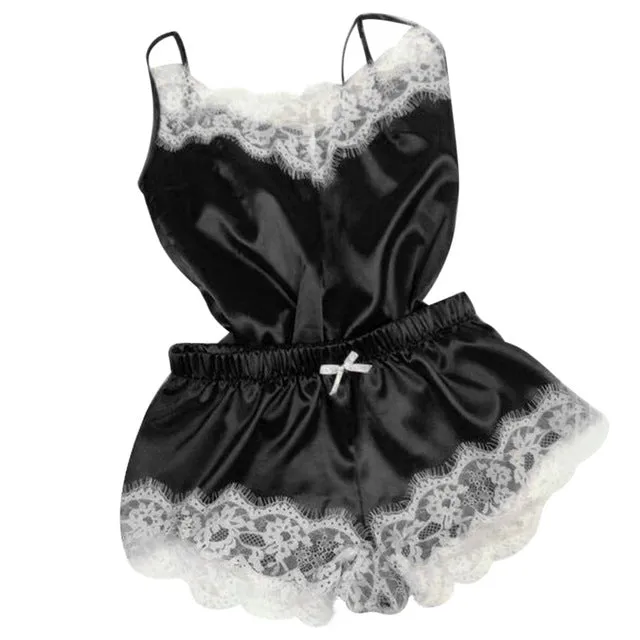 Women Clothes Healthy Fashion Simple Home Wear Sets Sexy Lace Sleepwear Lingerie Babydoll Nightwear Satin Cami Top femme 2019