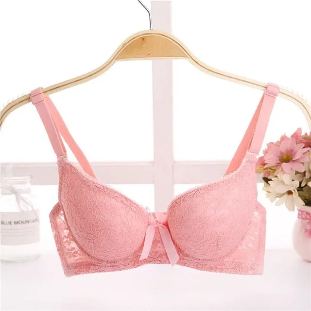 Women Padded Bras for Lady Lace Sexy Lingerie Brassiere Sexy Lace Floral Bra Bralette Underwear