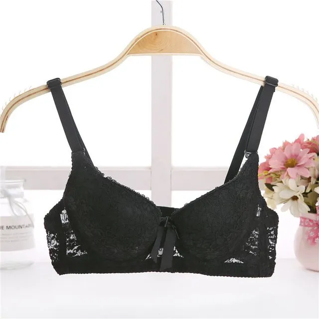 Women Padded Bras for Lady Lace Sexy Lingerie Brassiere Sexy Lace Floral Bra Bralette Underwear