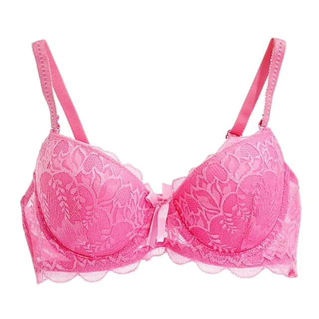 Women Padded Bras for Lady Lace Sexy Lingerie Brassiere Sexy Lace Floral Bra Bralette Underwear