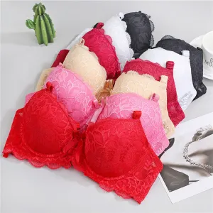 Women Padded Bras for Lady Lace Sexy Lingerie Brassiere Sexy Lace Floral Bra Bralette Underwear