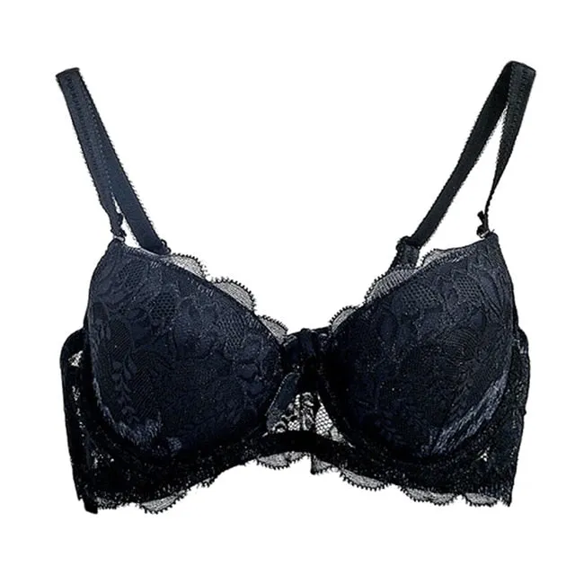 Women Padded Bras for Lady Lace Sexy Lingerie Brassiere Sexy Lace Floral Bra Bralette Underwear