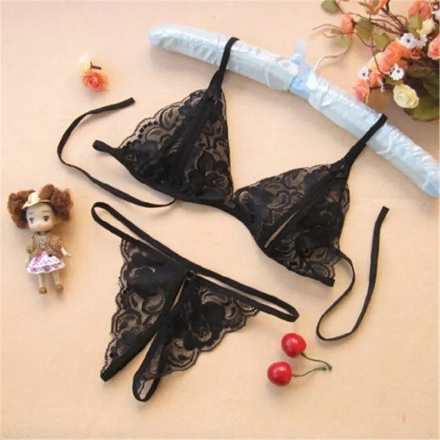 Women  Sexy Bra   T Pants Sexy Costumes Erotic Underwear Transparent Baby Doll Exotic Apparel Babydoll Lingerie