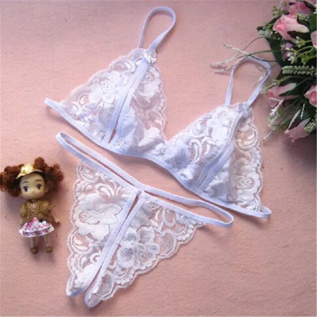 Women  Sexy Bra   T Pants Sexy Costumes Erotic Underwear Transparent Baby Doll Exotic Apparel Babydoll Lingerie