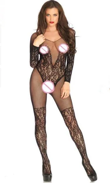 women sexy lingerie Teddies Bodysuits open crotch elasticity mesh body stockings Erotic lingerie porno sexy underwear costumes