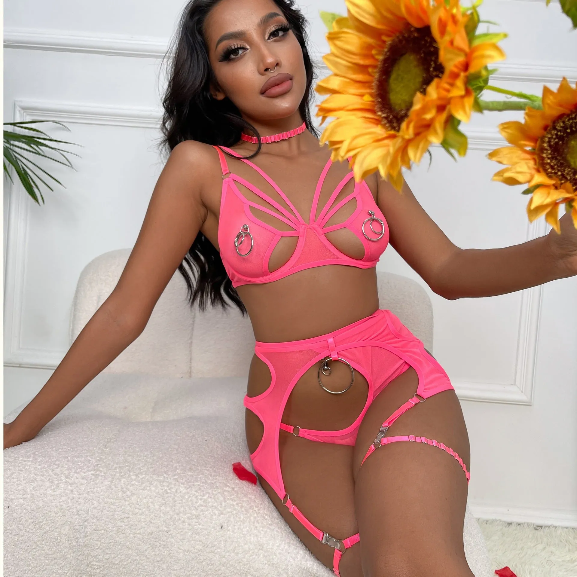 Women's Lace Underwear set Embroidered Sexy Lingerie Set